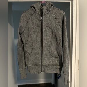 Lulu Lemon Dark Heather Grey Zip Up Scuba Hoodie